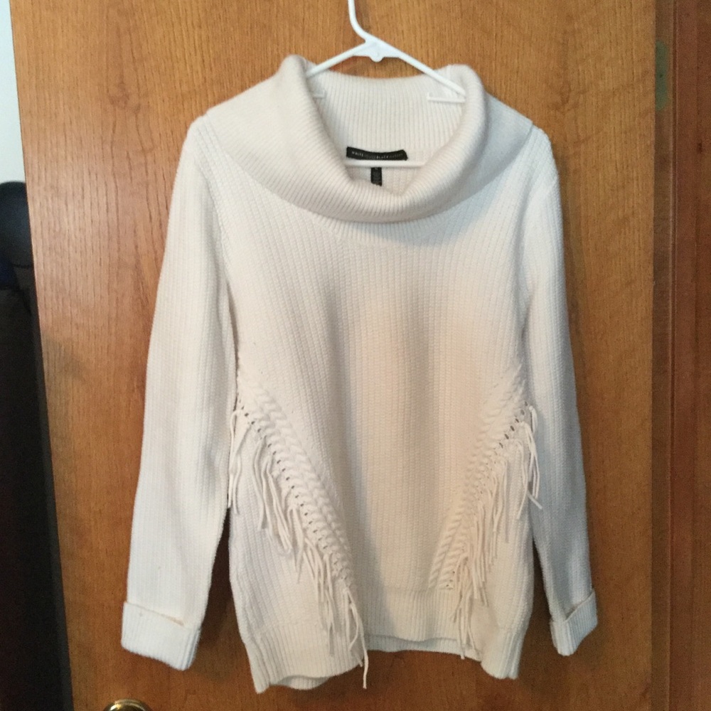 Cowl neck cream sweater